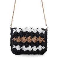 Alaina Siyah Kadın Hasır Omuz Çantası