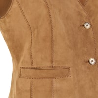 Alaqua Kahve Kadın Süet Deri Yelek