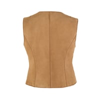 Alaqua Kahve Kadın Süet Deri Yelek