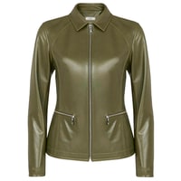 Alda Kadın Gömlek Yakalı Deri Ceket