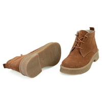 Alena Kahve Kadın Bağcıklı Süet Deri Bot