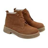 Alena Kahve Kadın Bağcıklı Süet Deri Bot