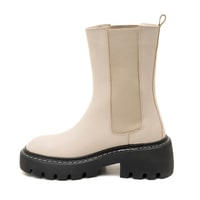 Aleta Ekru Kadın Yandan Lastikli Deri Chelsea Bot