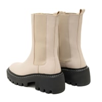 Aleta Ekru Kadın Yandan Lastikli Deri Chelsea Bot