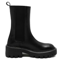 Aleta Siyah Kadın Yandan Lastikli Deri Chelsea Bot