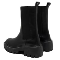 Aleta Siyah Kadın Yandan Lastikli Deri Chelsea Bot