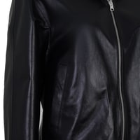 Alette Siyah Kadın Çift Taraflı Bomber Deri Ceket