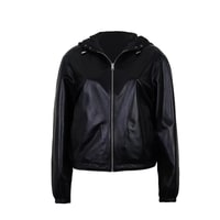 Alette Siyah Kadın Çift Taraflı Bomber Deri Ceket