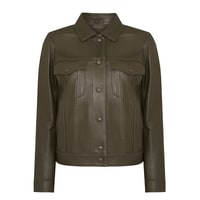 Alicia Haki Kadın Deri Kapüşonlu Ceket