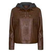 Alicia Konyak Kadın Deri Kapüşonlu Ceket