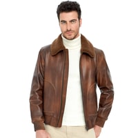 Alijha Gri Erkek Deri Mont