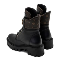 Alvar Siyah Kadın Monogram Deri Bot