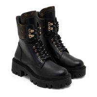 Alvar Siyah Kadın Monogram Deri Bot