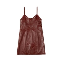 Amayeta Bordo Kadın Deri Elbise