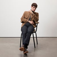 Ambrosi Kahve Erkek Bomber Süet Deri Ceket