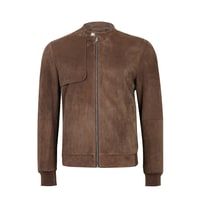 Ambrosi Kahve Erkek Bomber Süet Deri Ceket