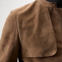 Ambrosi Kahve Erkek Bomber Süet Deri Ceket