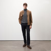 Ambrosi Kahve Erkek Bomber Süet Deri Ceket