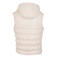 Anitra Krem Kadın Kapüşonlu Puffer Deri Yelek