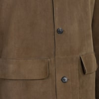 Anoki Haki Erkek Çift Taraflı Süet Deri Mont