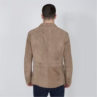 Antonin Bej Erkek Süet Safari Deri Ceket