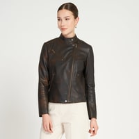 Audrey Kahve Kadın Deri Ceket