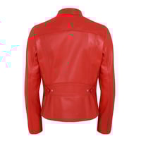 Audrey Kırmızı Kadın Deri Mont