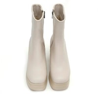 Aurel Krem Kadin Platform Topuklu Bot