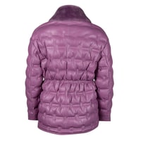 Avari Mor Kadın Puffer Deri Mont