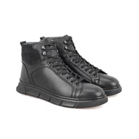 Axel Siyah Erkek Fermuarlı Deri Bot