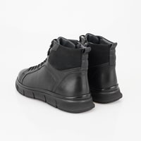 Axel Siyah Erkek Fermuarlı Deri Bot