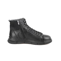 Axel Siyah Erkek Fermuarlı Deri Bot