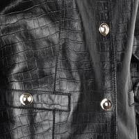 Ayita Siyah Kadın Kroko Baskılı Deri Ceket