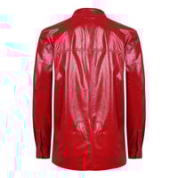 Ayzaria Kırmızı Kadın Rugan Deri Gömlek