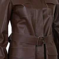 Beatricia Kahve Kadın Deri Safari Ceket