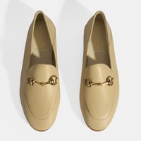 Bej Kadın Toka Aksesuarlı Deri Loafer