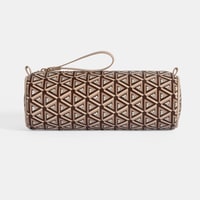 Bej Monogram Desenli Kalemlik/Tıraş/Makyaj Çantası