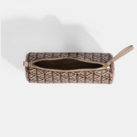 Bej Monogram Desenli Kalemlik/Tıraş/Makyaj Çantası