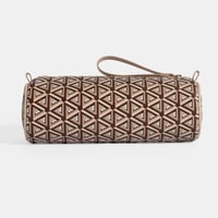 Bej Monogram Desenli Kalemlik/Tıraş/Makyaj Çantası
