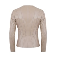 Bienna Bej Kadın Panelli Deri Ceket