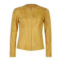 Bienna Sarı Kadın Panelli Süet Deri Ceket