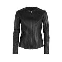 Bienna Siyah Kadın Panelli Deri Ceket
