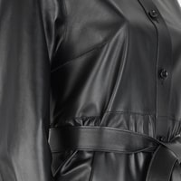 Blinda Siyah Kadın Deri Elbise