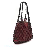 Bordo El Emeği Örgü Deri Çanta