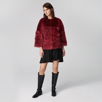 Bordo Enriqua Kadın Kürk Mont