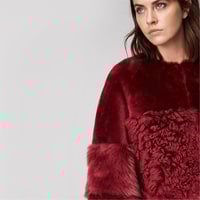 Bordo Enriqua Kadın Kürk Mont