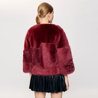 Bordo Enriqua Kadın Kürk Mont