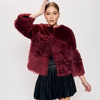 Bordo Enriqua Kadın Kürk Mont