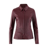 Bordo Kadın Deri Ceket