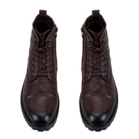 Bradyn Kahve Erkek Fermuarlı Deri Bot